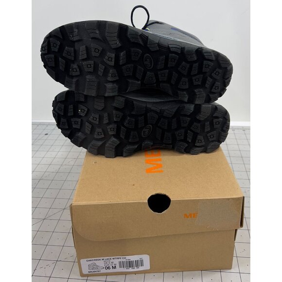 Merrell Boy's Oakcreek Mid Top Hiking Shoes Gray/Blue Sz. 6 Youth NEW - Picture 6 of 7